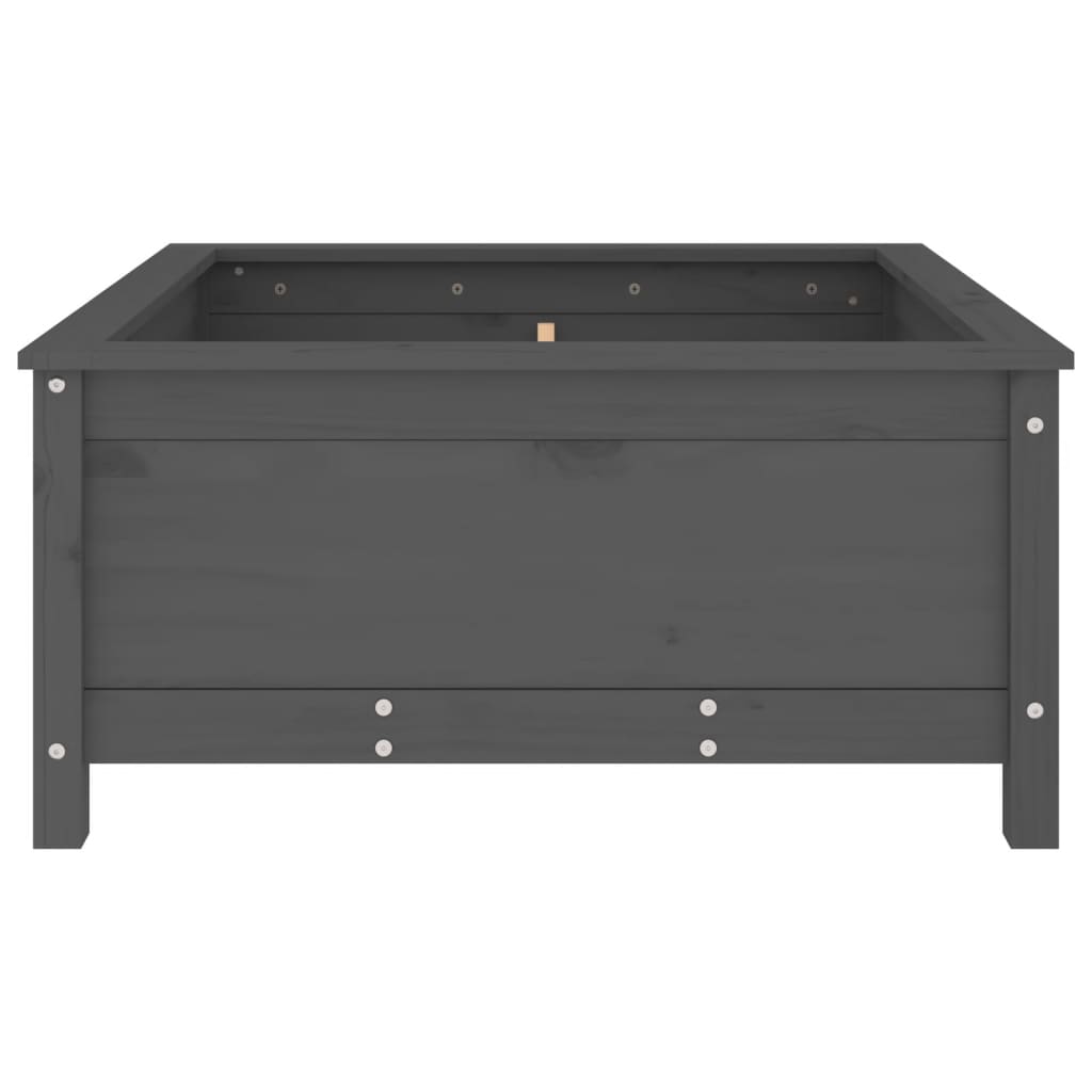 Hageplantekasse grå 82,5x82,5x39 cm heltre furu