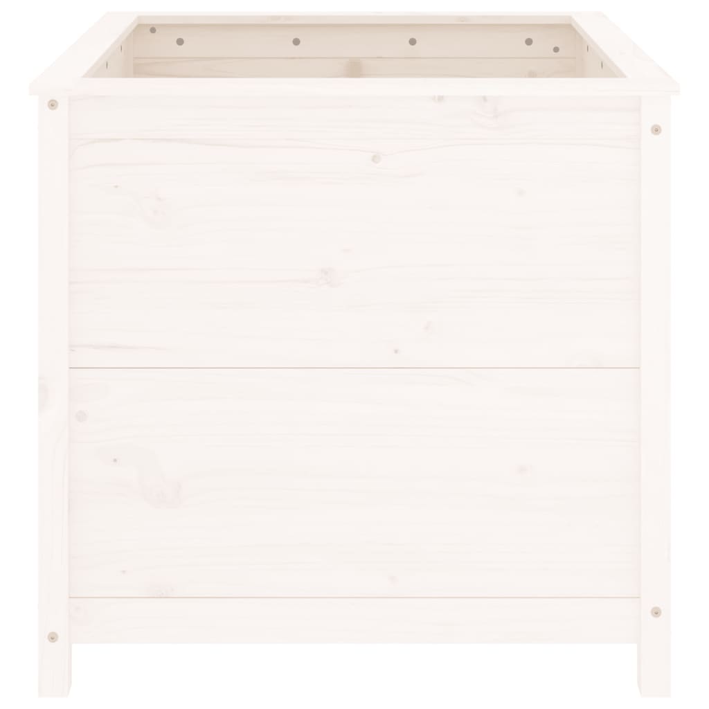 Hageplantekasse hvit 82,5x82,5x78 cm heltre furu