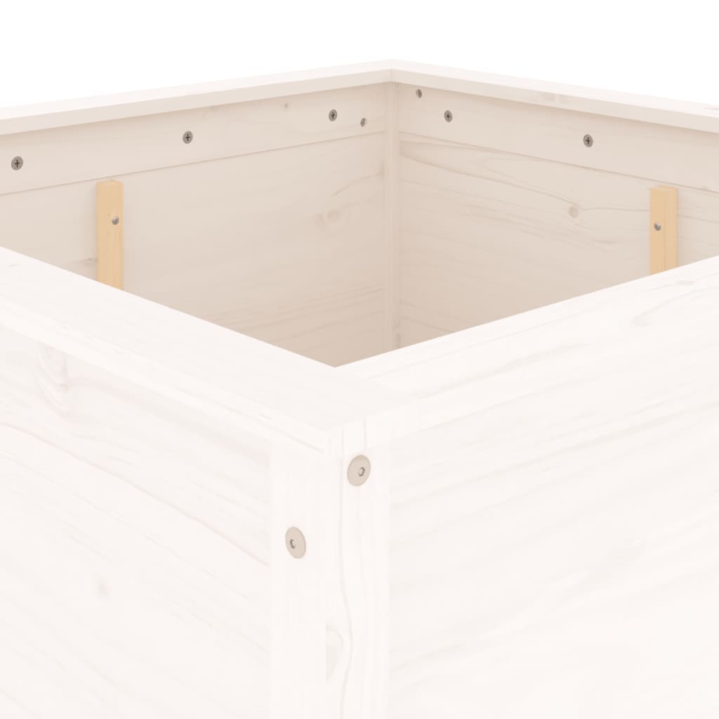 Hageplantekasse hvit 82,5x82,5x78 cm heltre furu