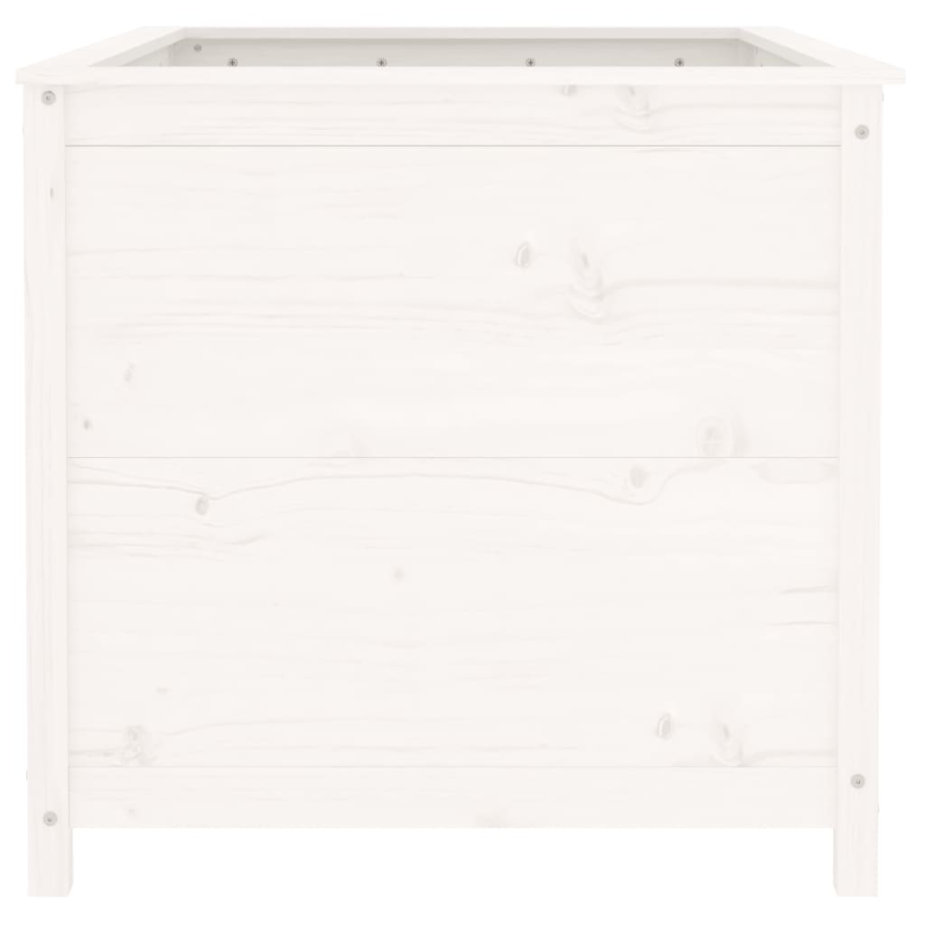 Høybed for hage hvit 119,5x82,5x78 cm heltre furu