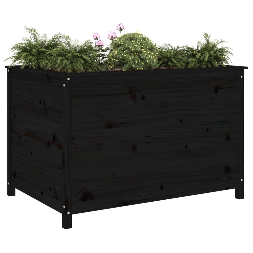 Høybed svart 119,5x82,5x78 cm heltre gran