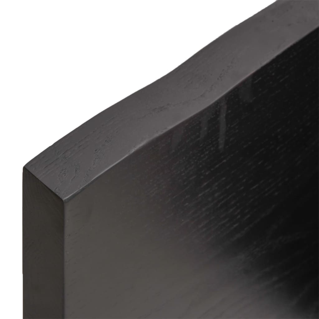 Vegghylle mørkebrun 40x10x4 cm behandlet heltre eik