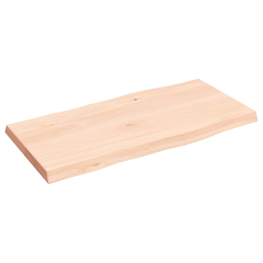 Bordplate 80x40x(2-4) cm ubehandlet heltre eik naturlig kant