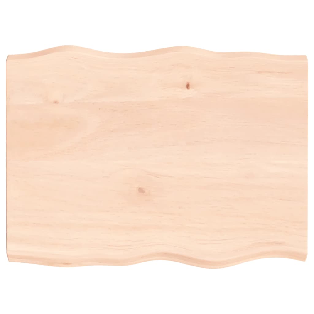 Bordplate 80x60x(2-4) cm ubehandlet heltre eik naturlig kant