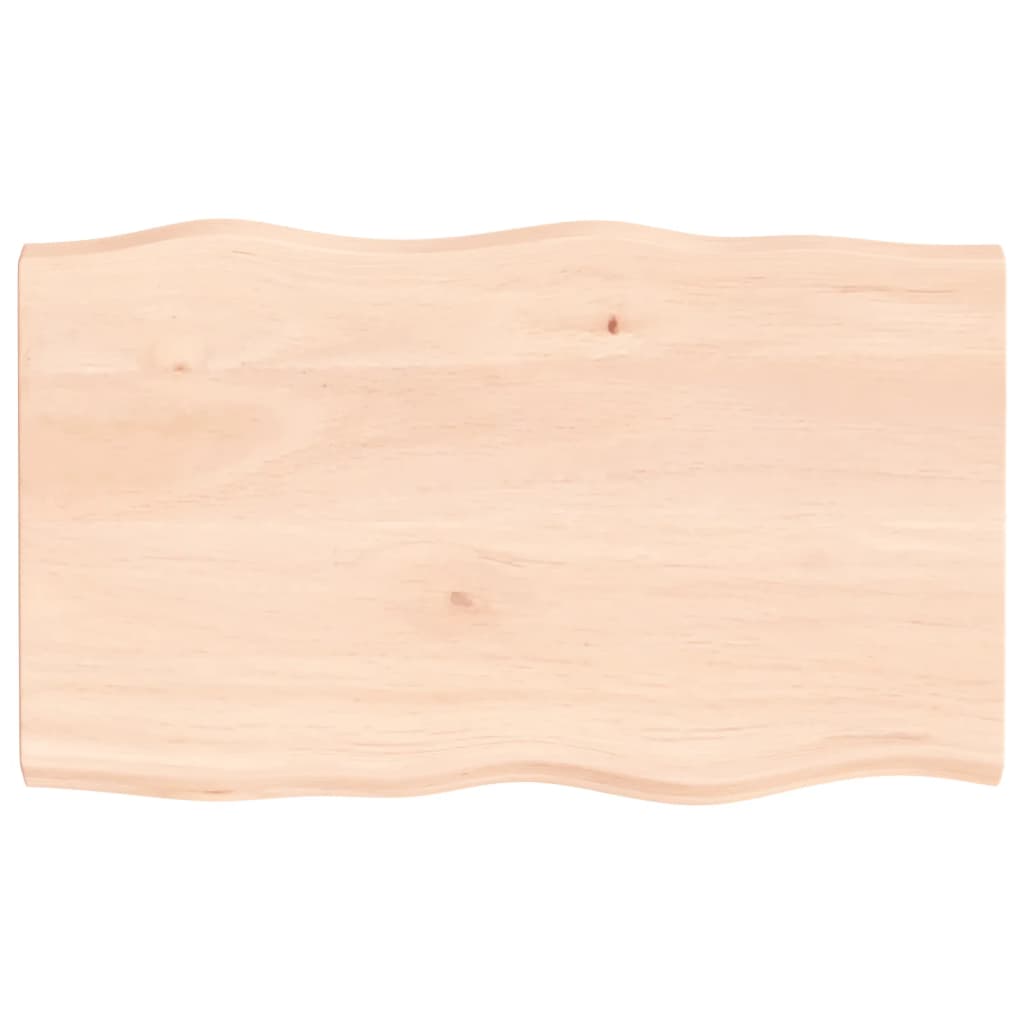 Bordplate 100x60x(2-4) cm ubehandlet heltre eik naturlig kant