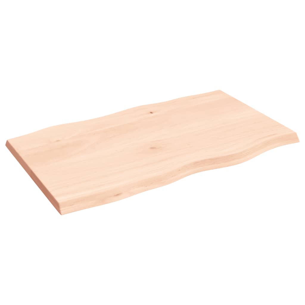 Bordplate 100x60x(2-4) cm ubehandlet heltre eik naturlig kant
