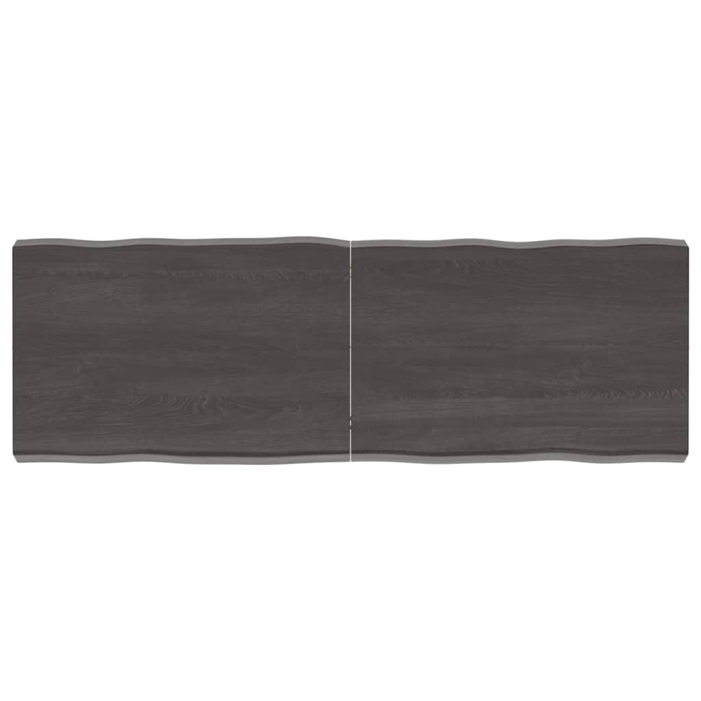 Bordplate mørkegrå 120x40x6 cm behandlet eik naturlig kant