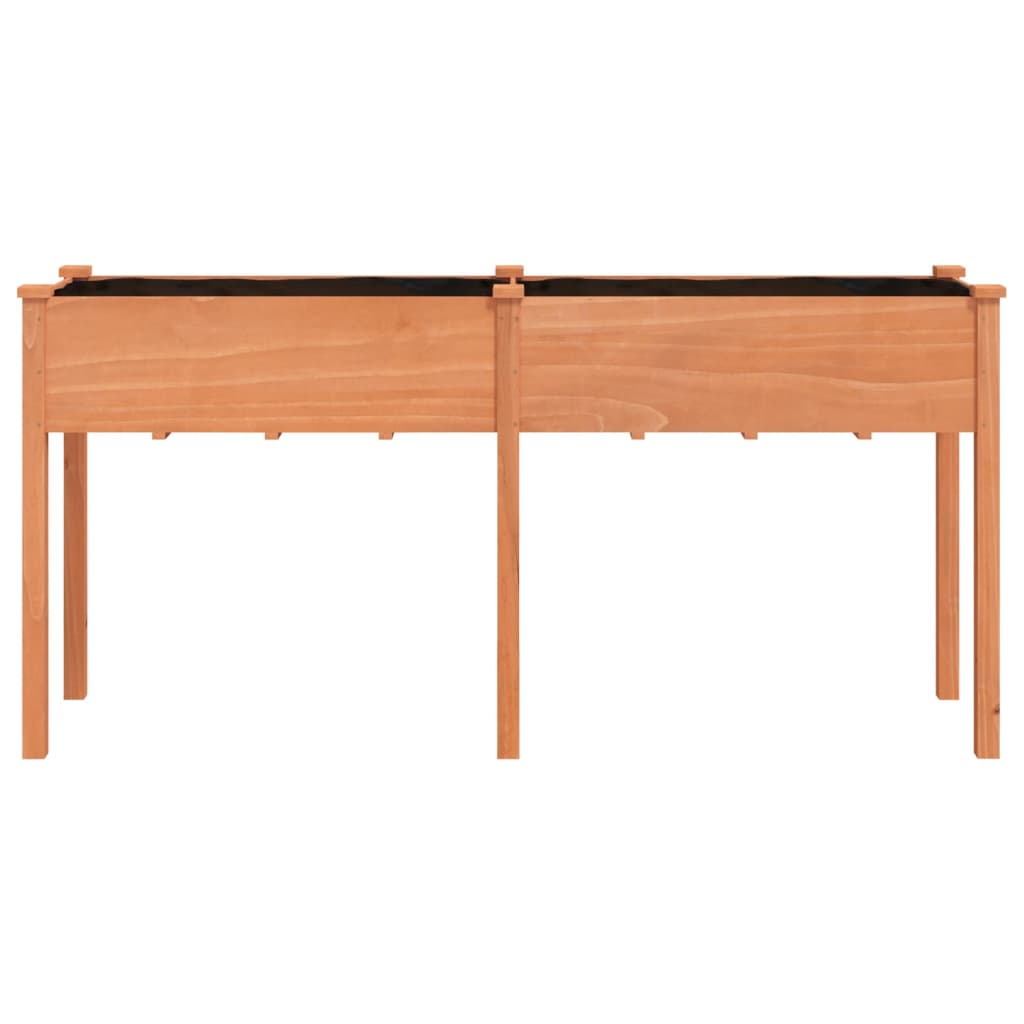 Plantekasse med foring brun 161x45x76 cm heltre gran
