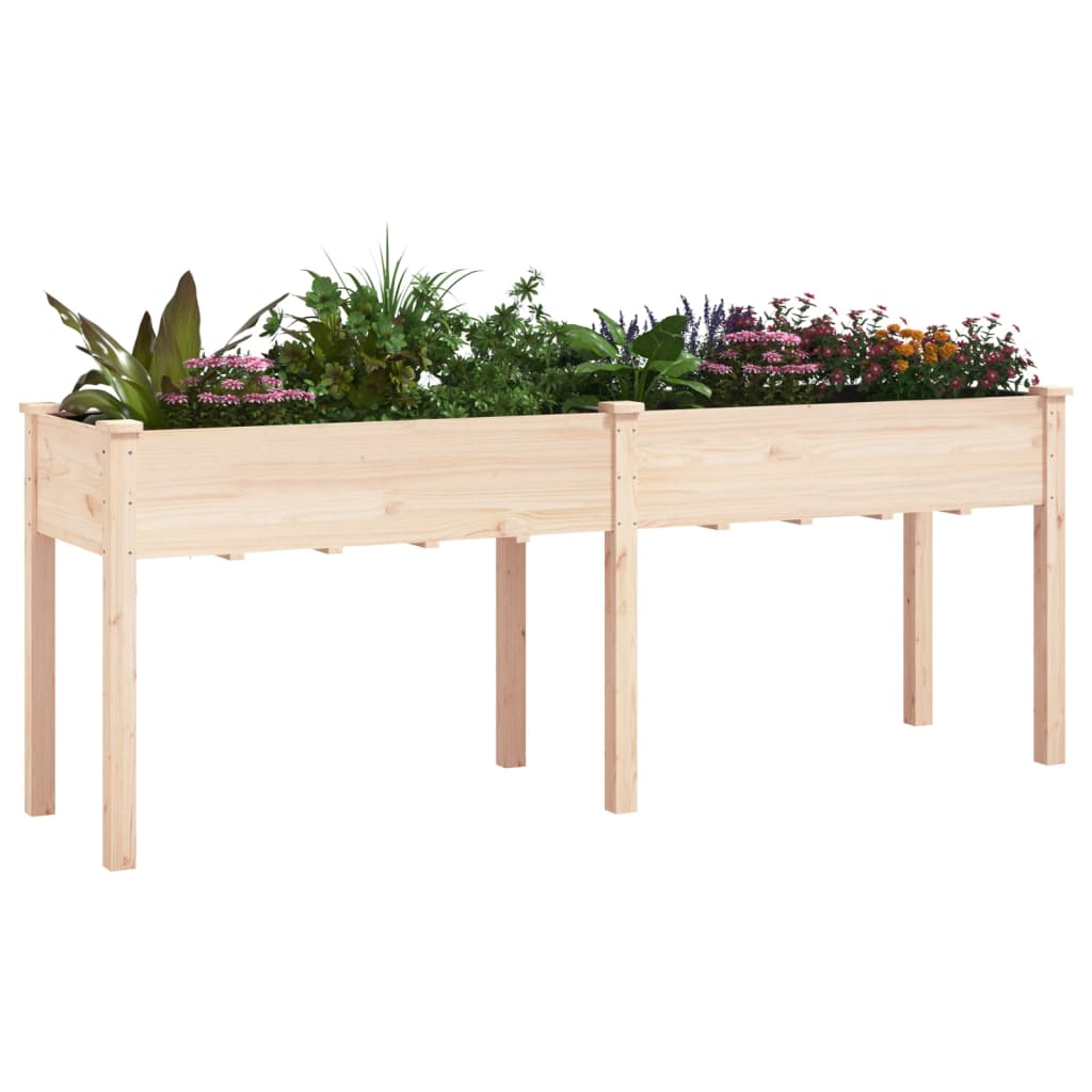 Plantekasse med foring 203x53x76 cm heltre gran