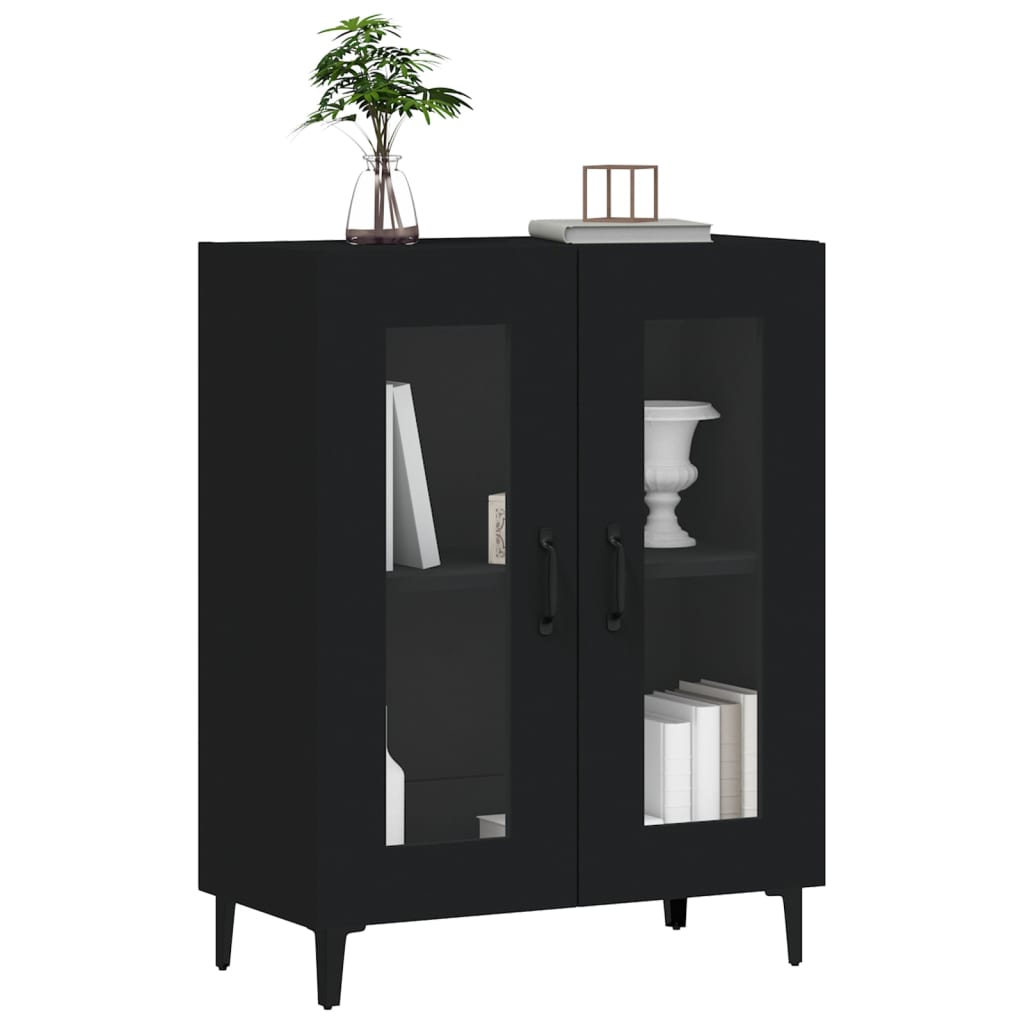 Skjenk svart 69,5x34x90 cm konstruert tre