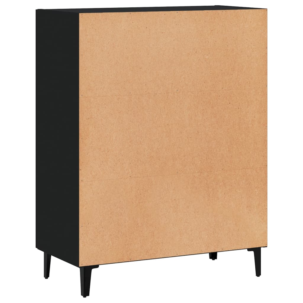 Skjenk svart 69,5x34x90 cm konstruert tre
