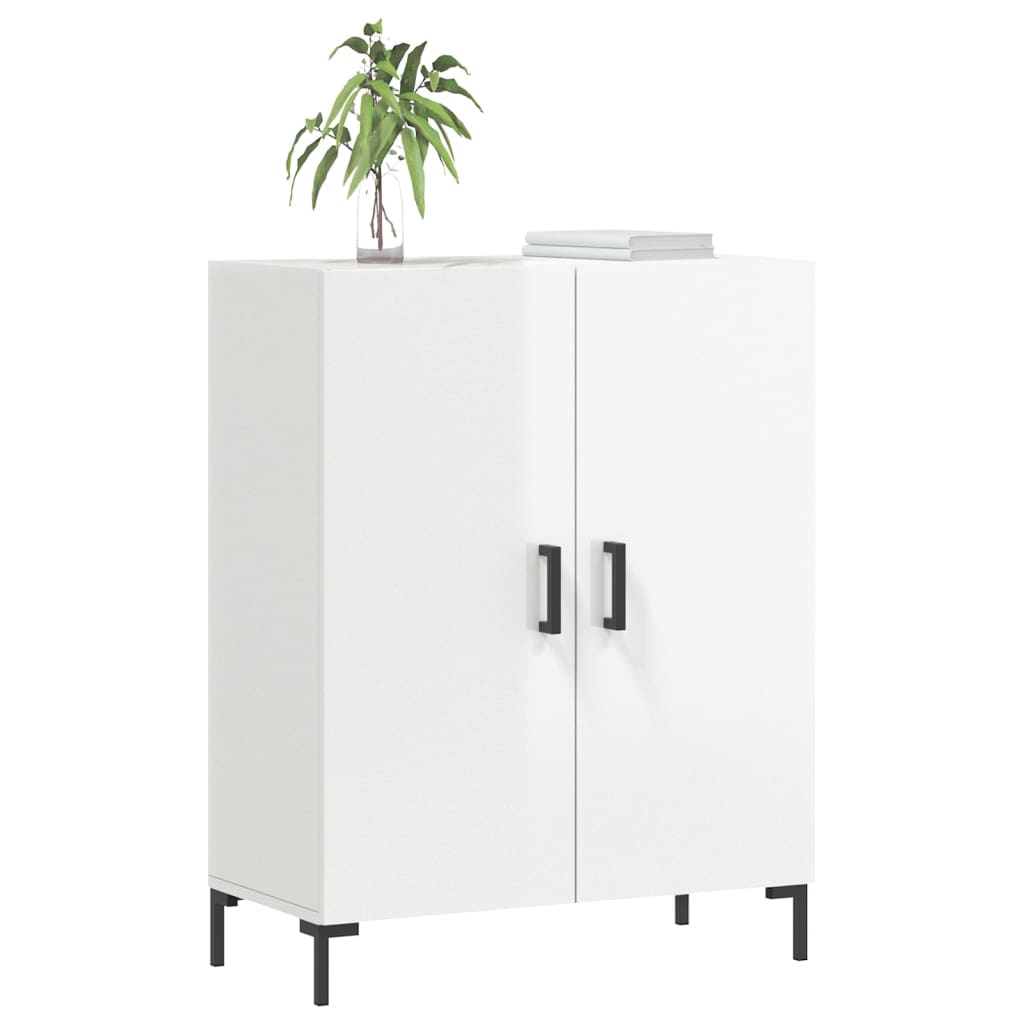 Skjenk høyglans hvit 69,5x34x90 cm konstruert tre