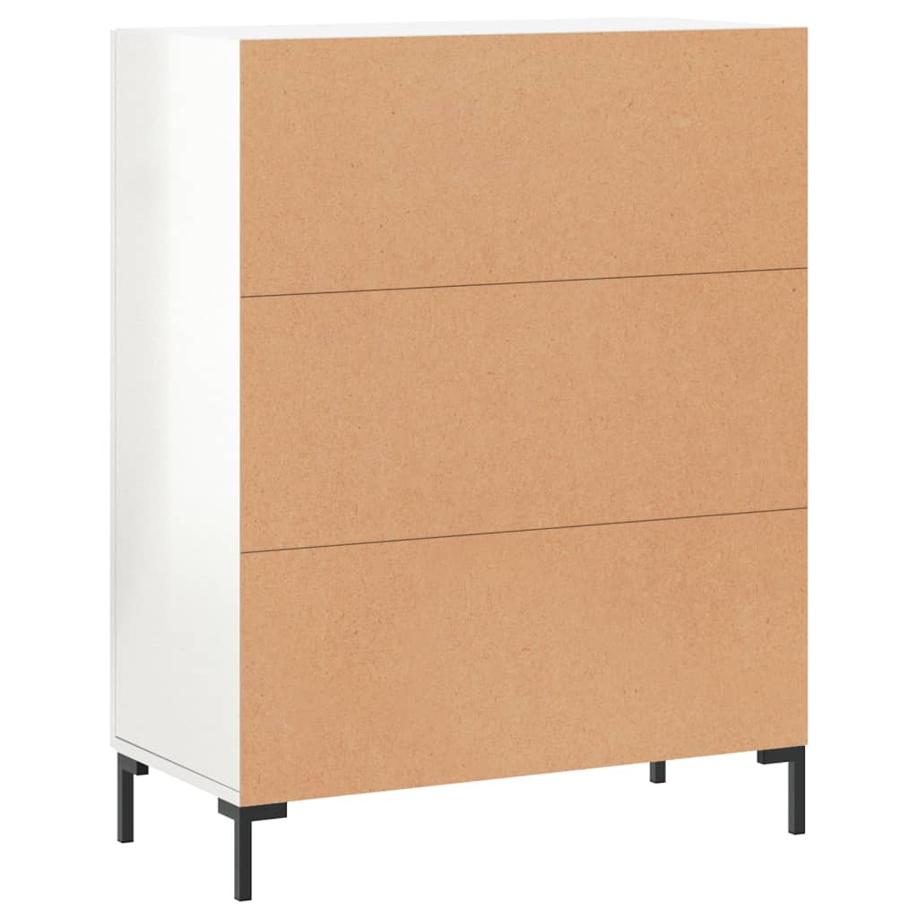 Skjenk høyglans hvit 69,5x34x90 cm konstruert tre