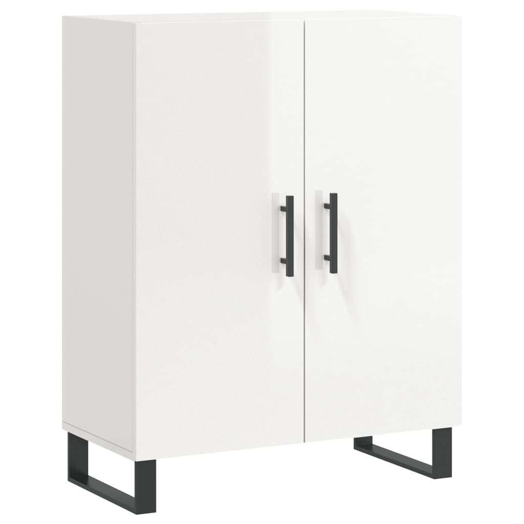 Skjenk høyglans hvit 69,5x34x90 cm konstruert tre
