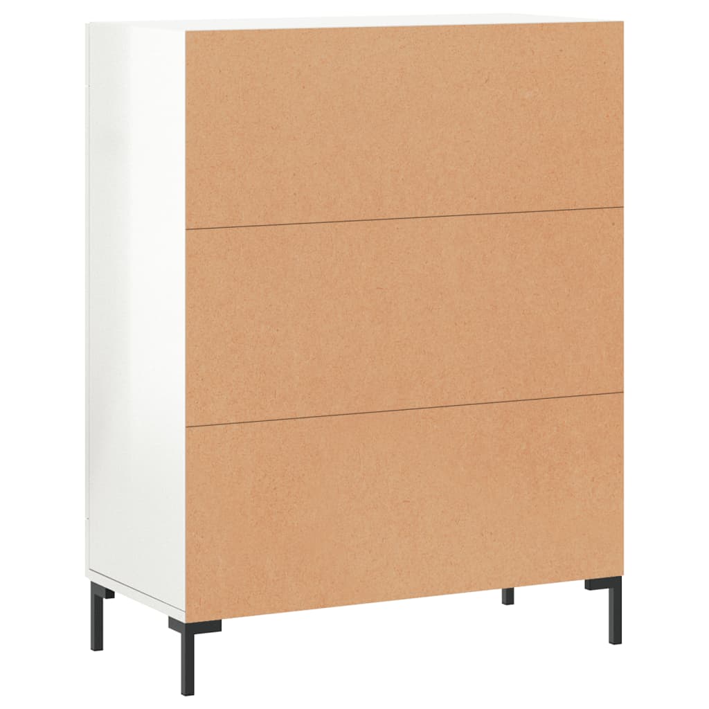 Skjenk høyglans hvit 69,5x34x90 cm konstruert tre