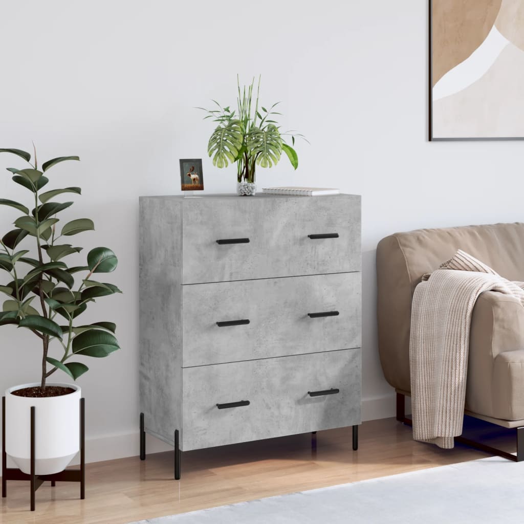 Skjenk betonggrå 69,5x34x90 cm konstruert tre