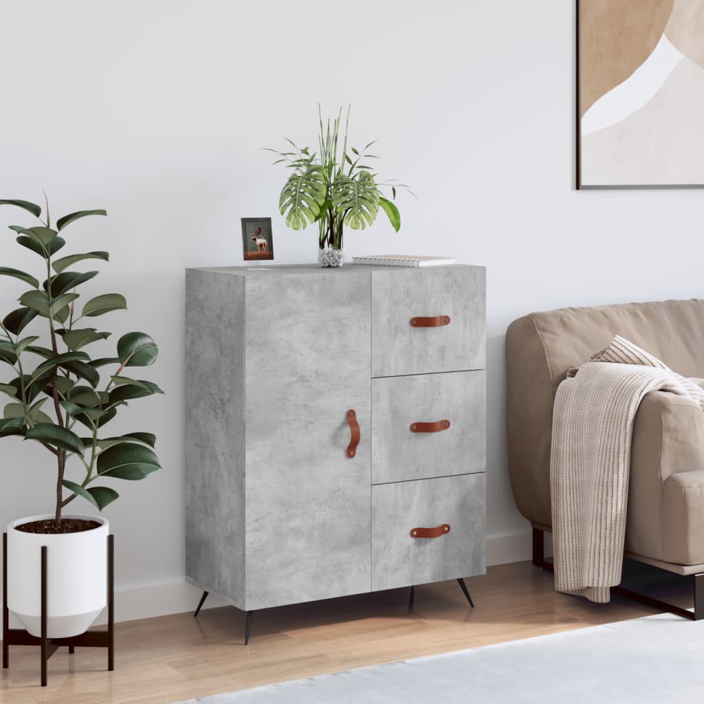 Skjenk betonggrå 69,5x34x90 cm konstruert tre