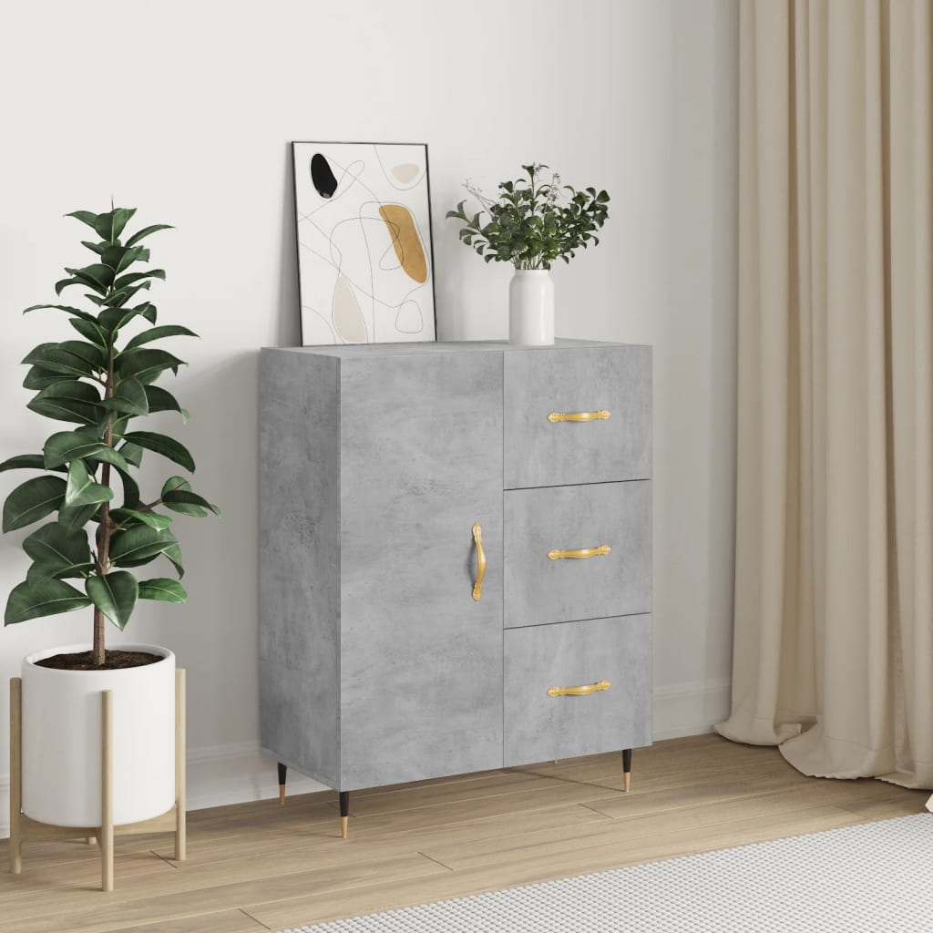 Skjenk betonggrå 69,5x34x90 cm konstruert tre