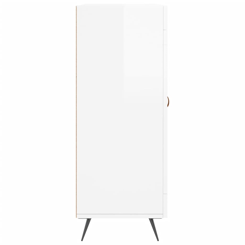 Skjenk høyglans hvit 69,5x34x90 cm konstruert tre