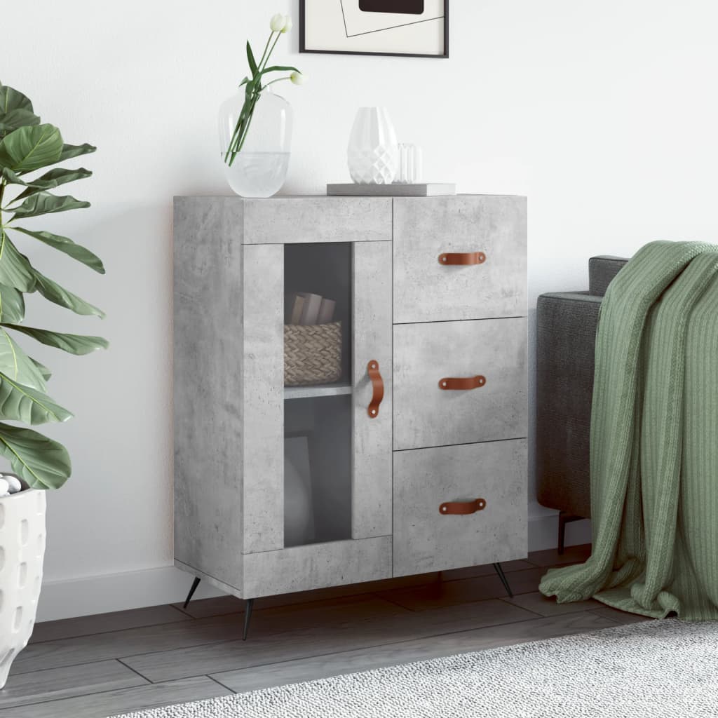 Skjenk betonggrå 69,5x34x90 cm konstruert tre