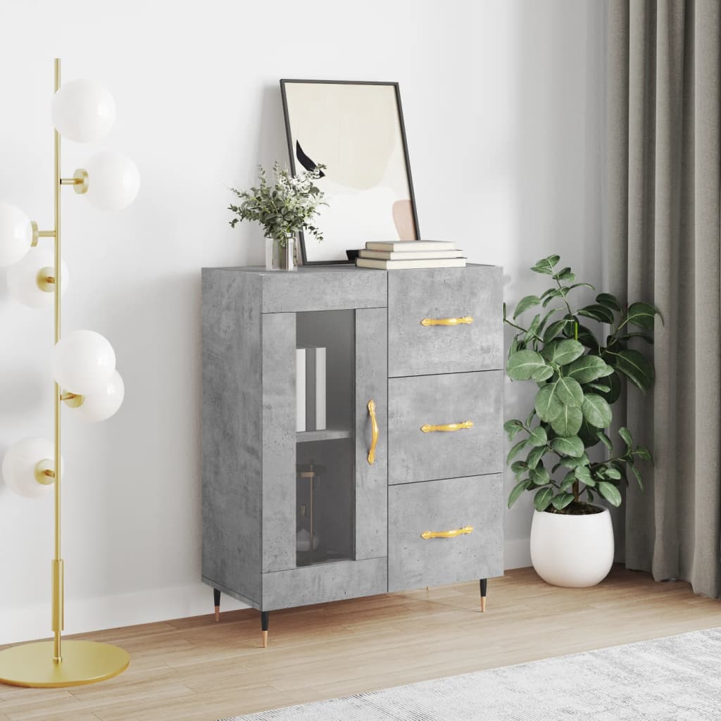 Skjenk betonggrå 69,5x34x90 cm konstruert tre