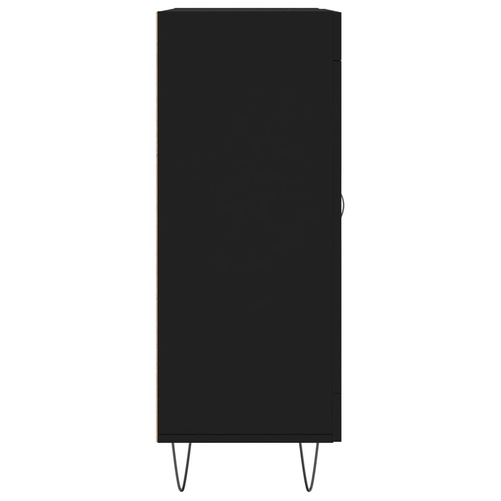 Skjenk svart 69,5x34x90 cm konstruert tre