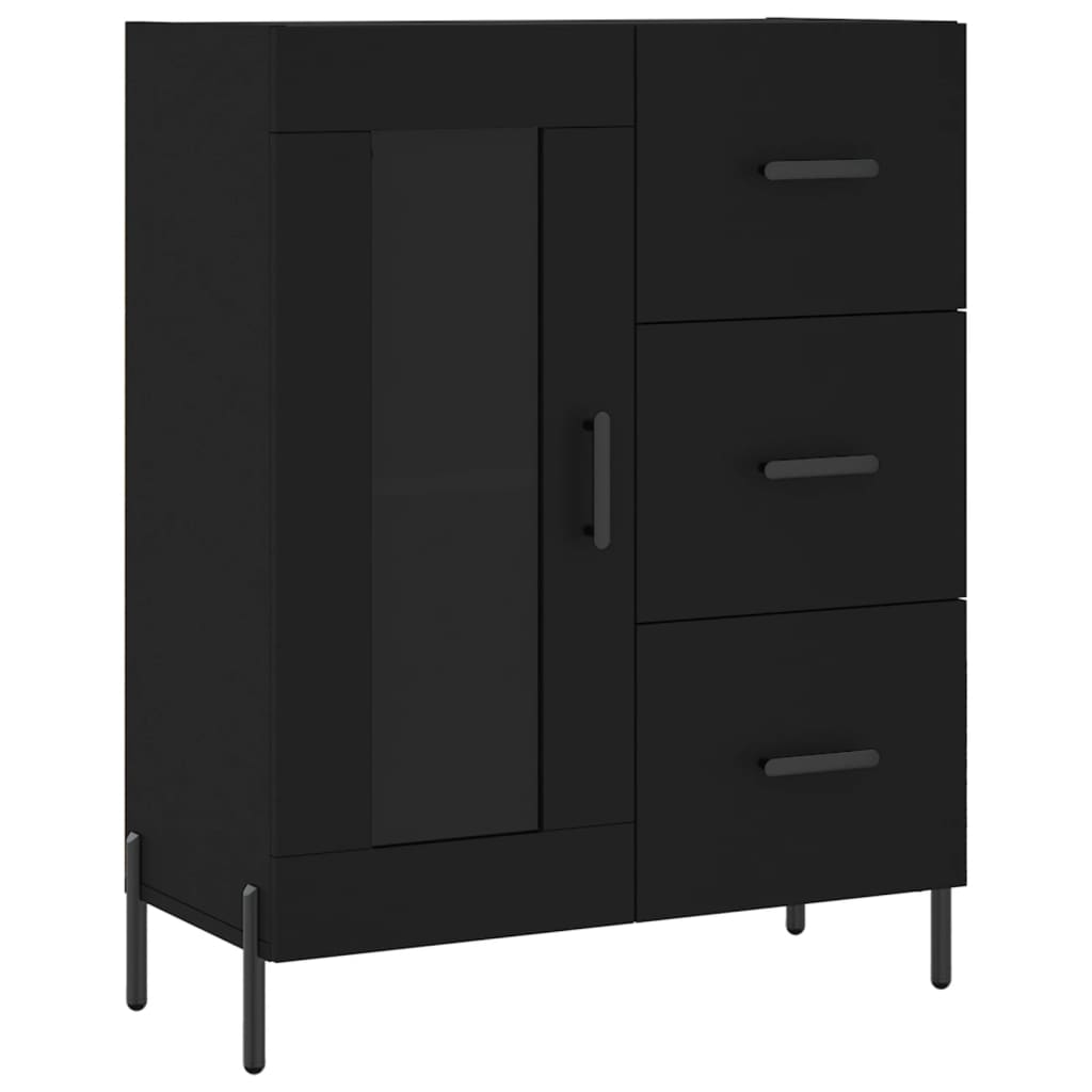 Skjenk svart 69,5x34x90 cm konstruert tre