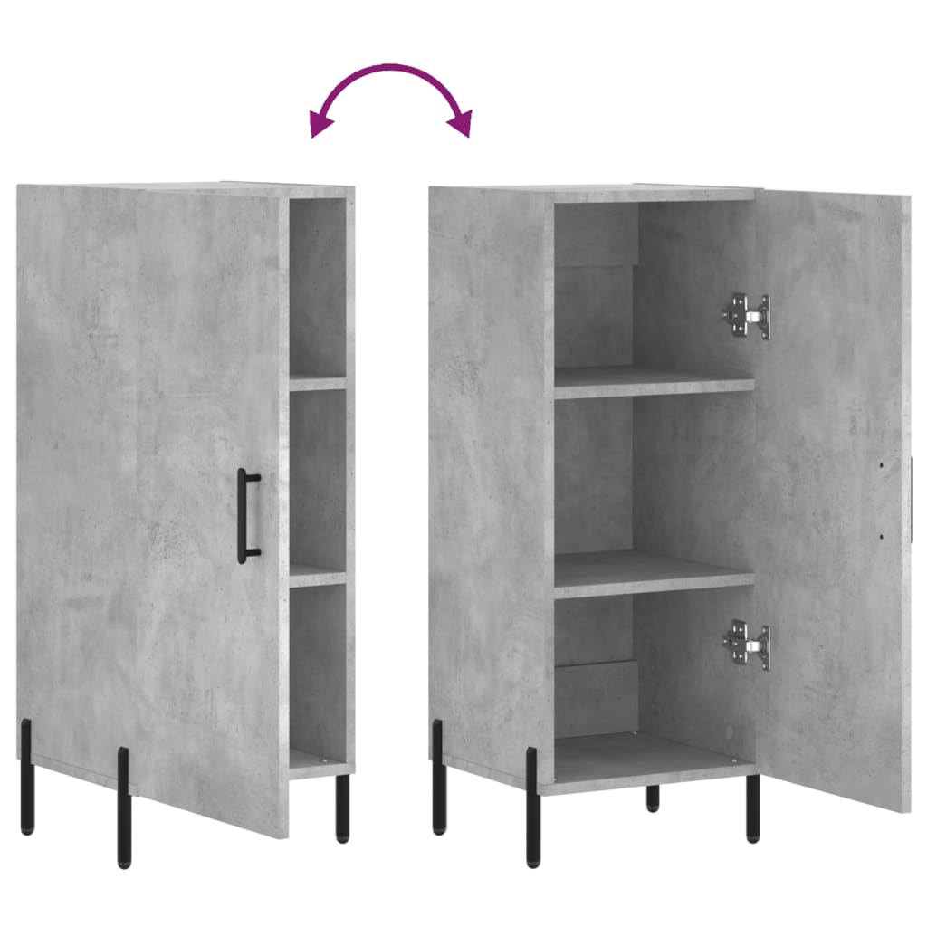 Skjenk betonggrå 34,5x34x90 cm konstruert tre