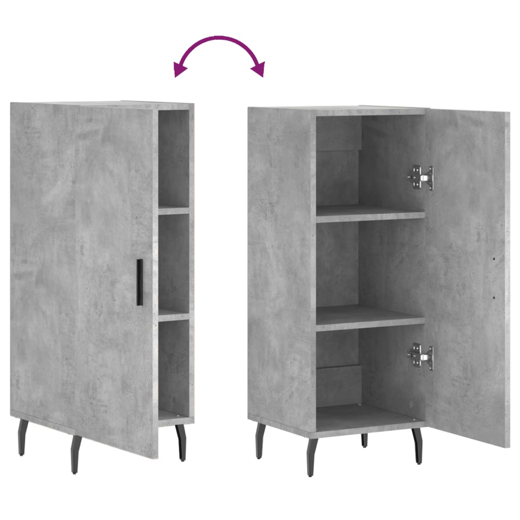 Skjenk betonggrå 34,5x34x90 cm konstruert tre