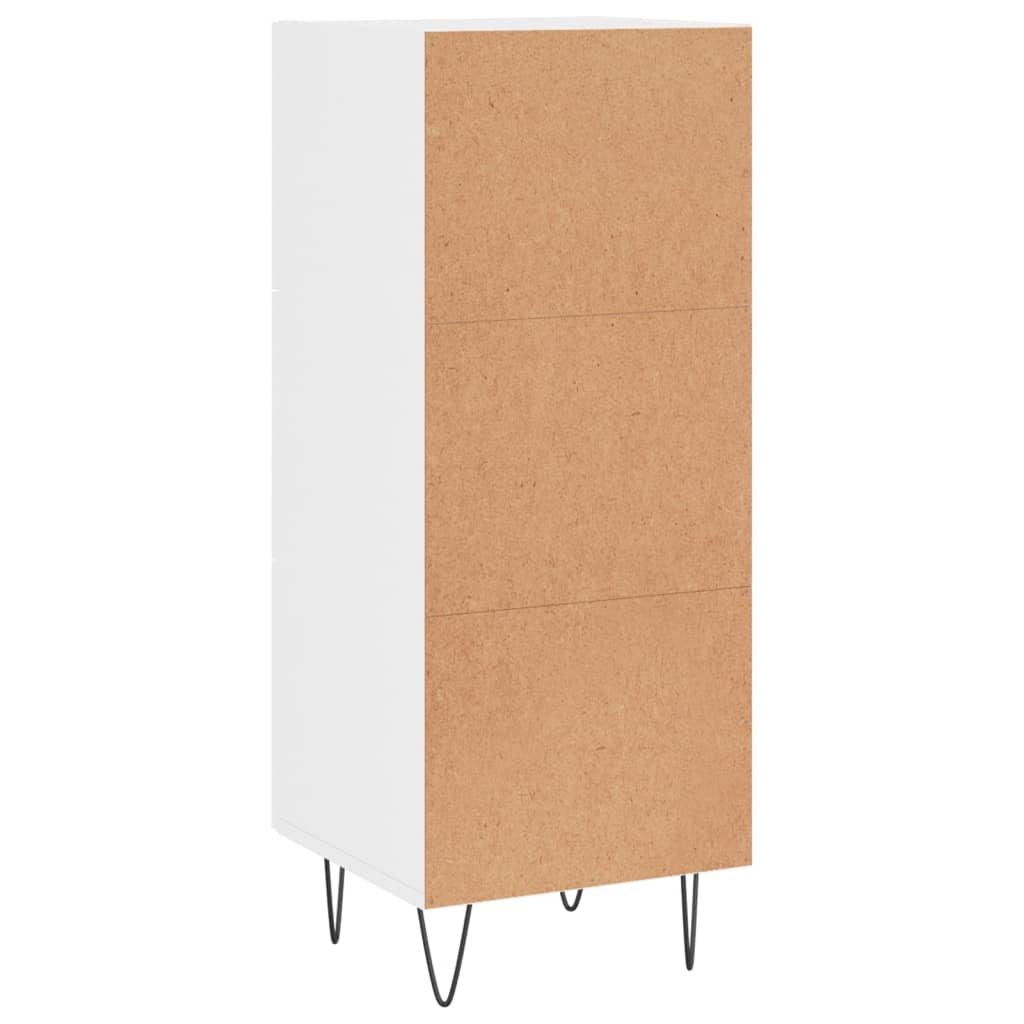 Skjenk høyglans hvit 34,5x34x90 cm konstruert tre