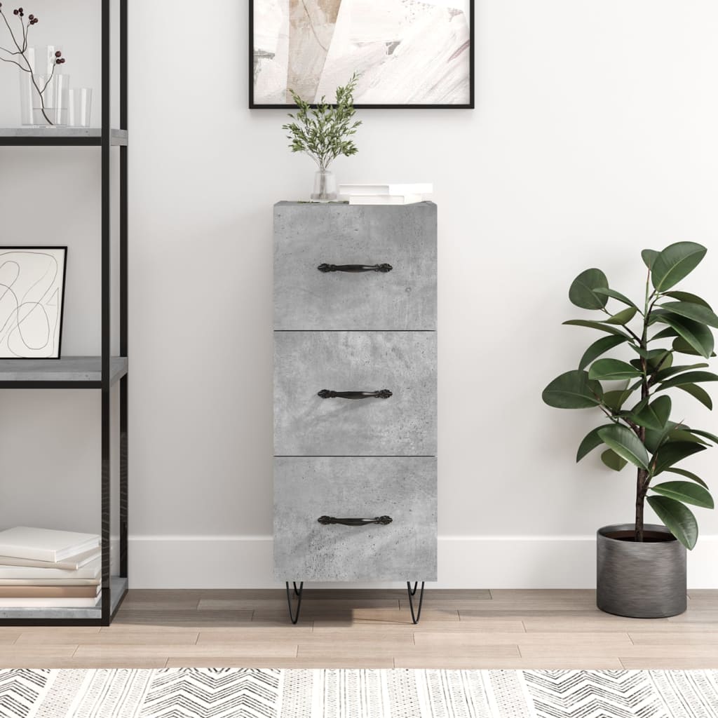 Skjenk betonggrå 34,5x34x90 cm konstruert tre