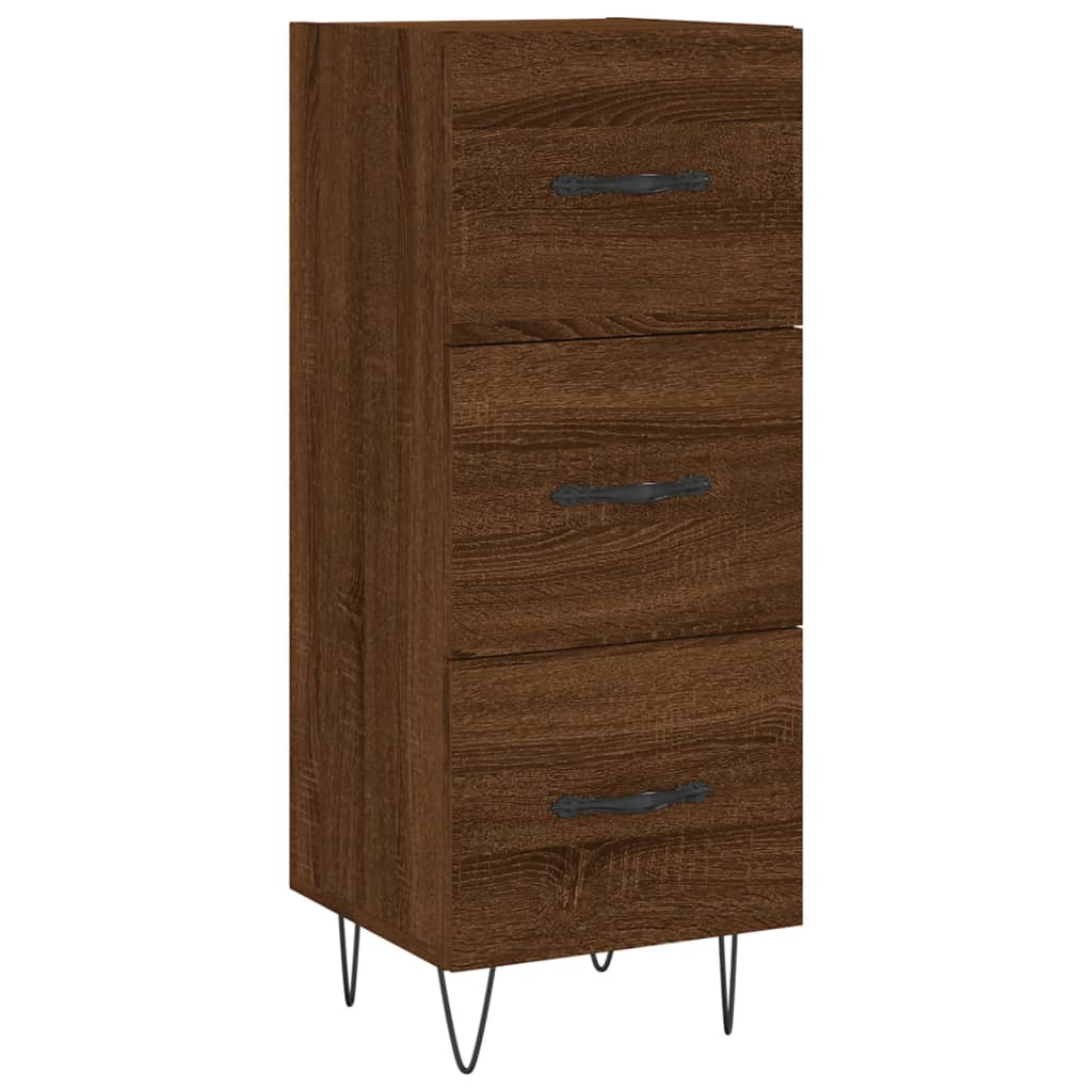 Skjenk brun eik 34,5x34x90 cm konstruert tre