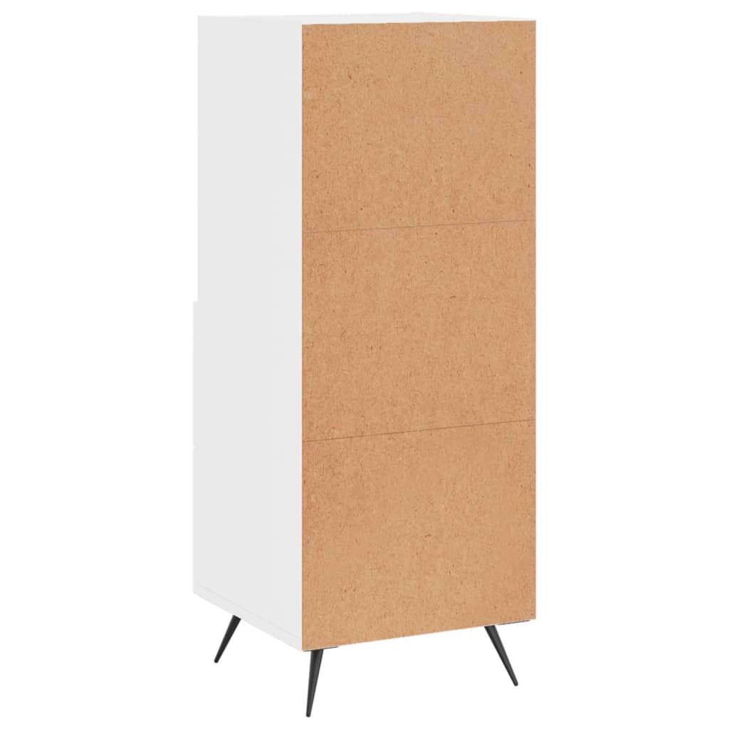 Skjenk høyglans hvit 34,5x34x90 cm konstruert tre