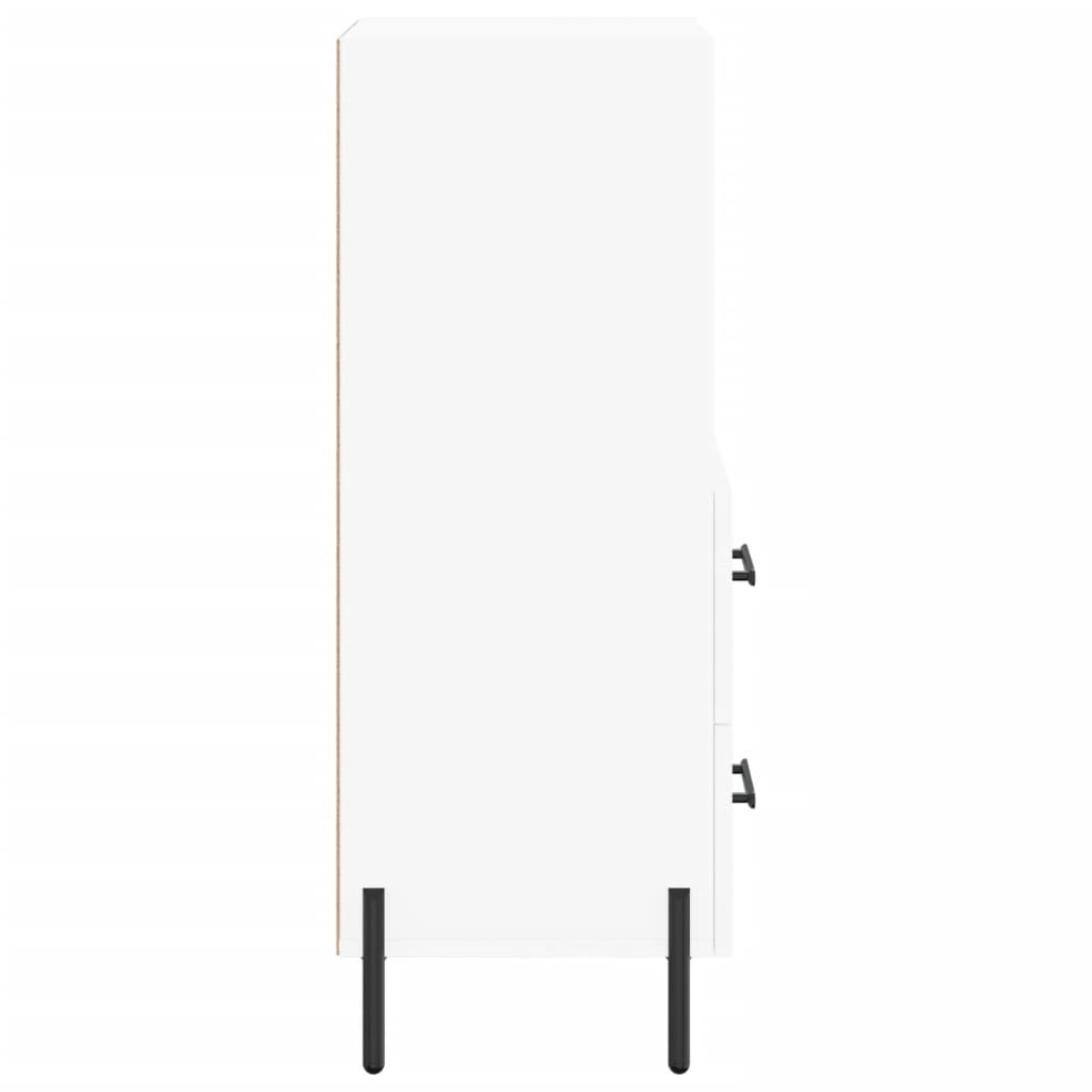 Skjenk hvit 34,5x34x90 cm konstruert tre