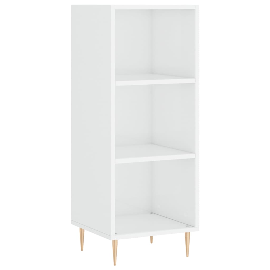 Skjenk høyglans hvit 34,5x32,5x90 cm konstruert tre