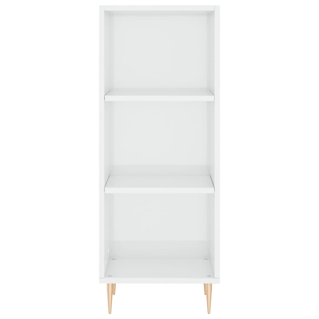Skjenk høyglans hvit 34,5x32,5x90 cm konstruert tre