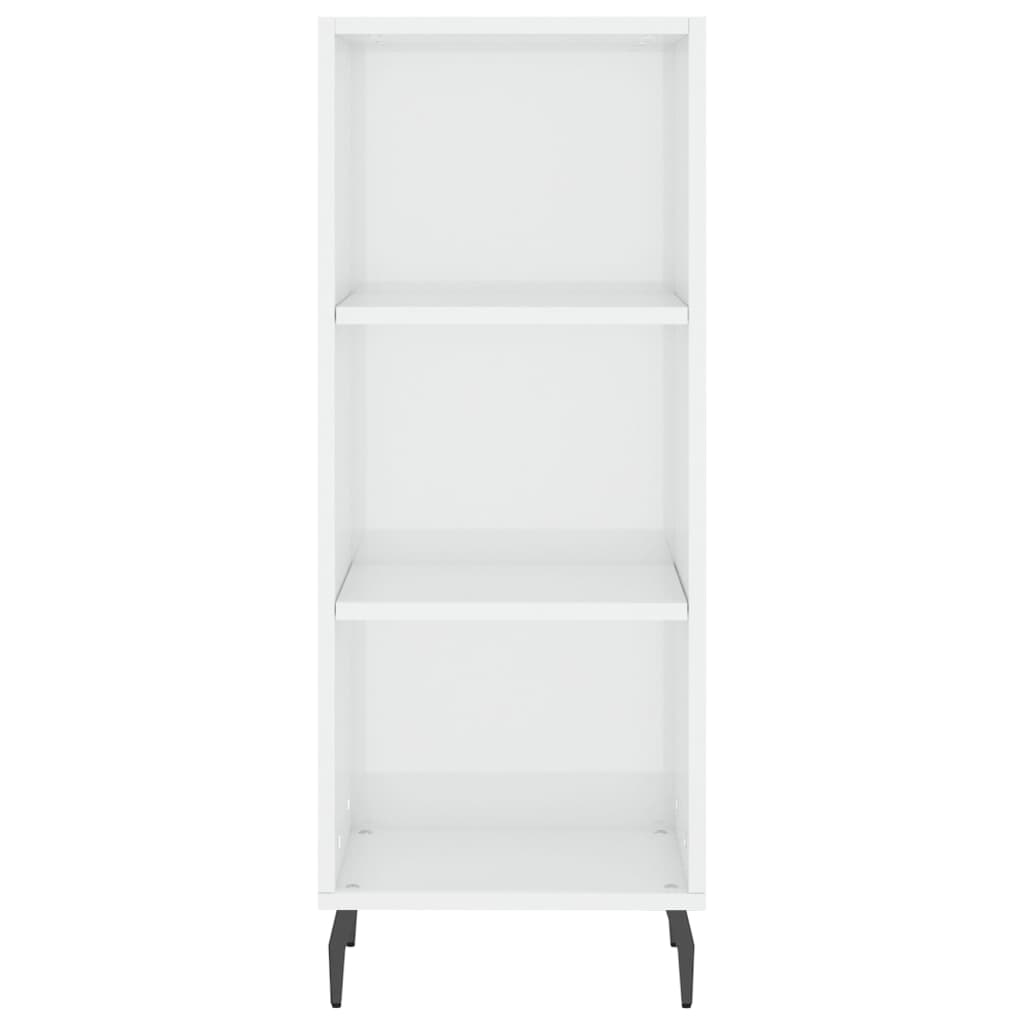 Skjenk høyglans hvit 34,5x32,5x90 cm konstruert tre