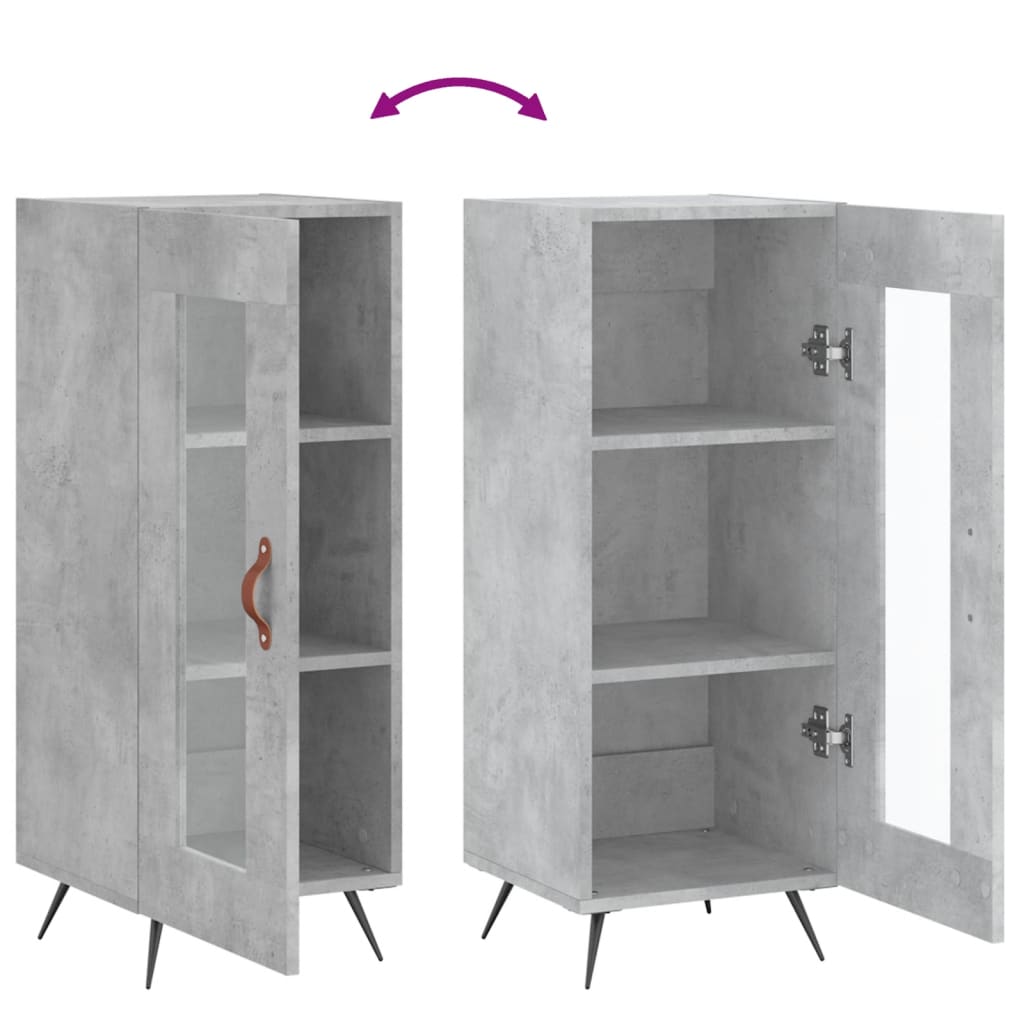 Skjenk betonggrå 34,5x34x90 cm konstruert tre