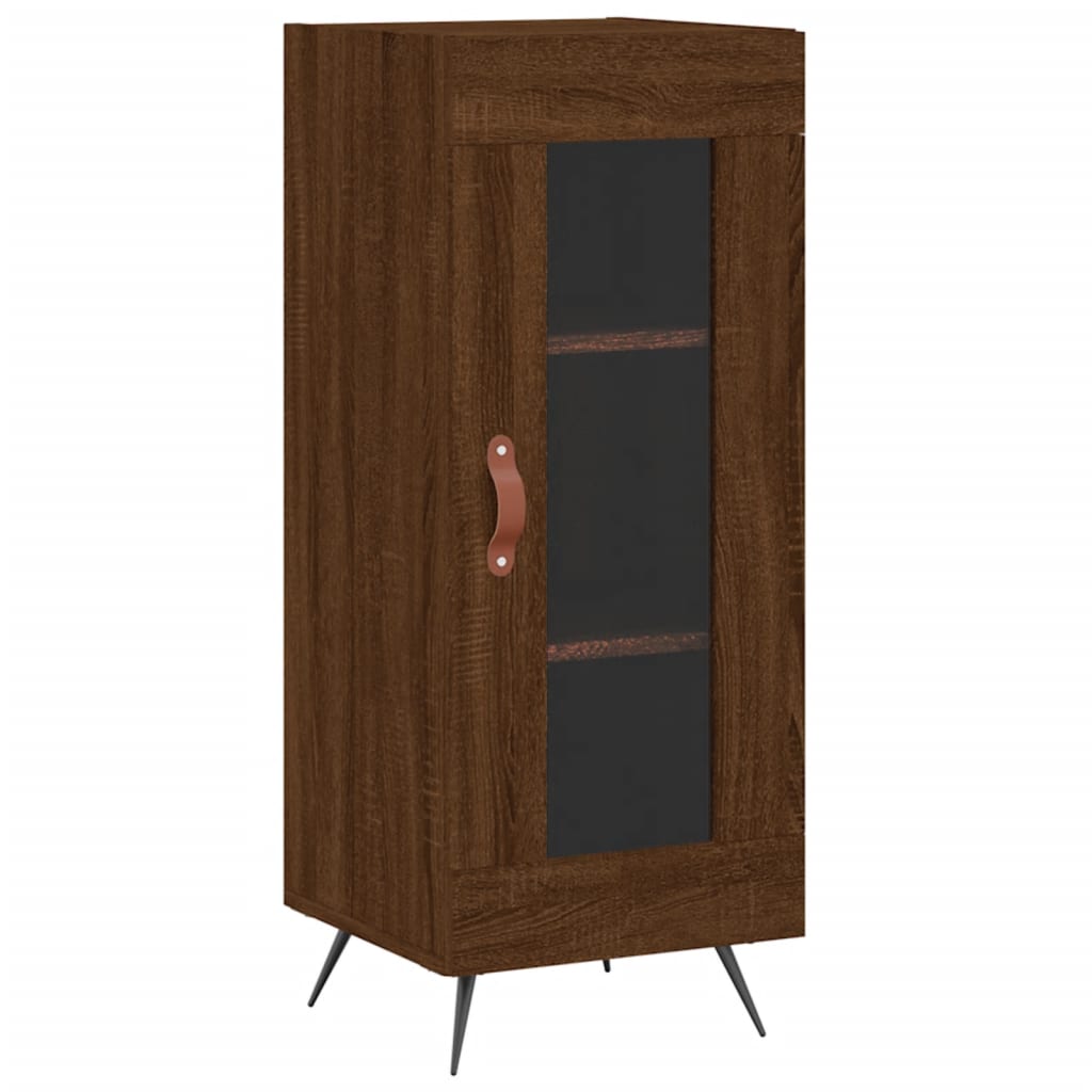 Skjenk brun eik 34,5x34x90 cm konstruert tre