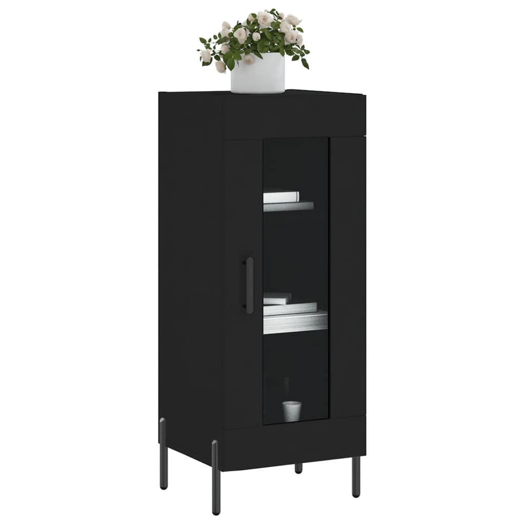 Skjenk svart 34,5x34x90 cm konstruert tre