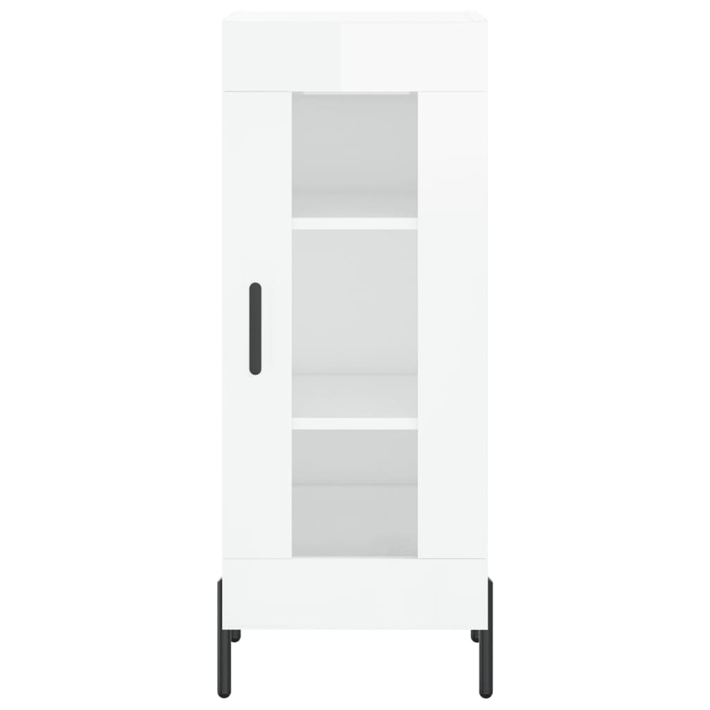 Skjenk høyglans hvit 34,5x34x90 cm konstruert tre