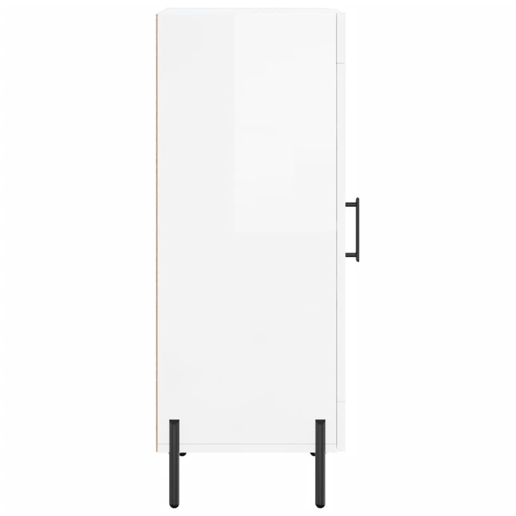 Skjenk høyglans hvit 34,5x34x90 cm konstruert tre