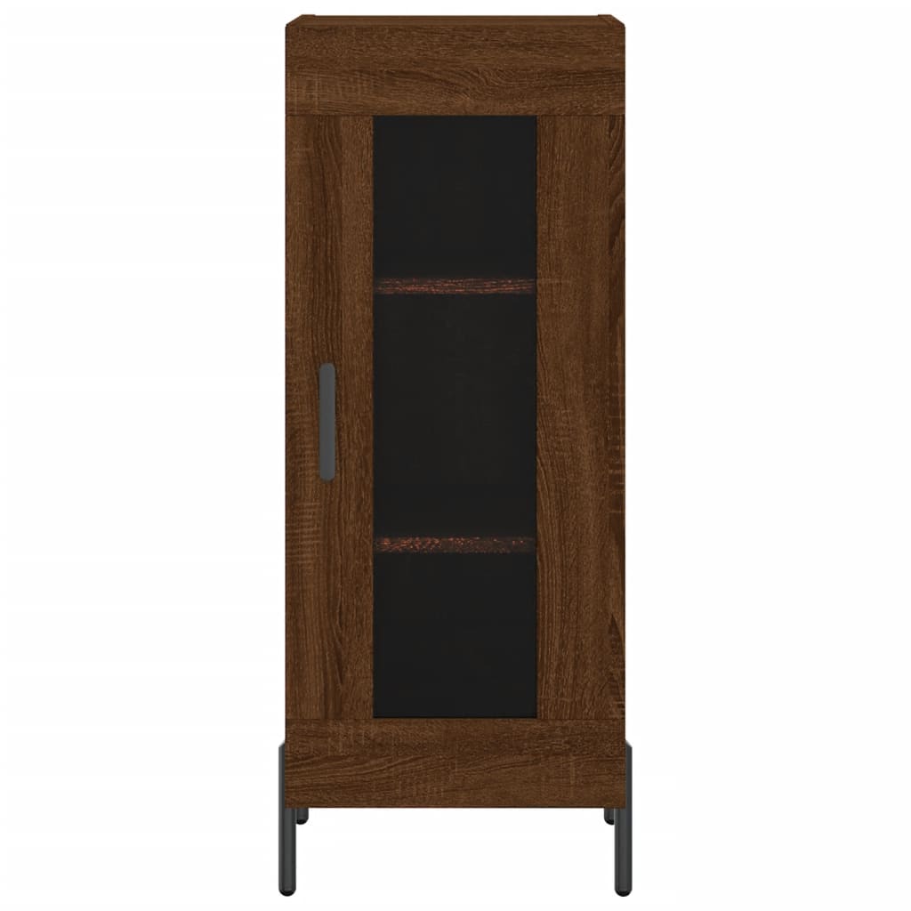 Skjenk brun eik 34,5x34x90 cm konstruert tre