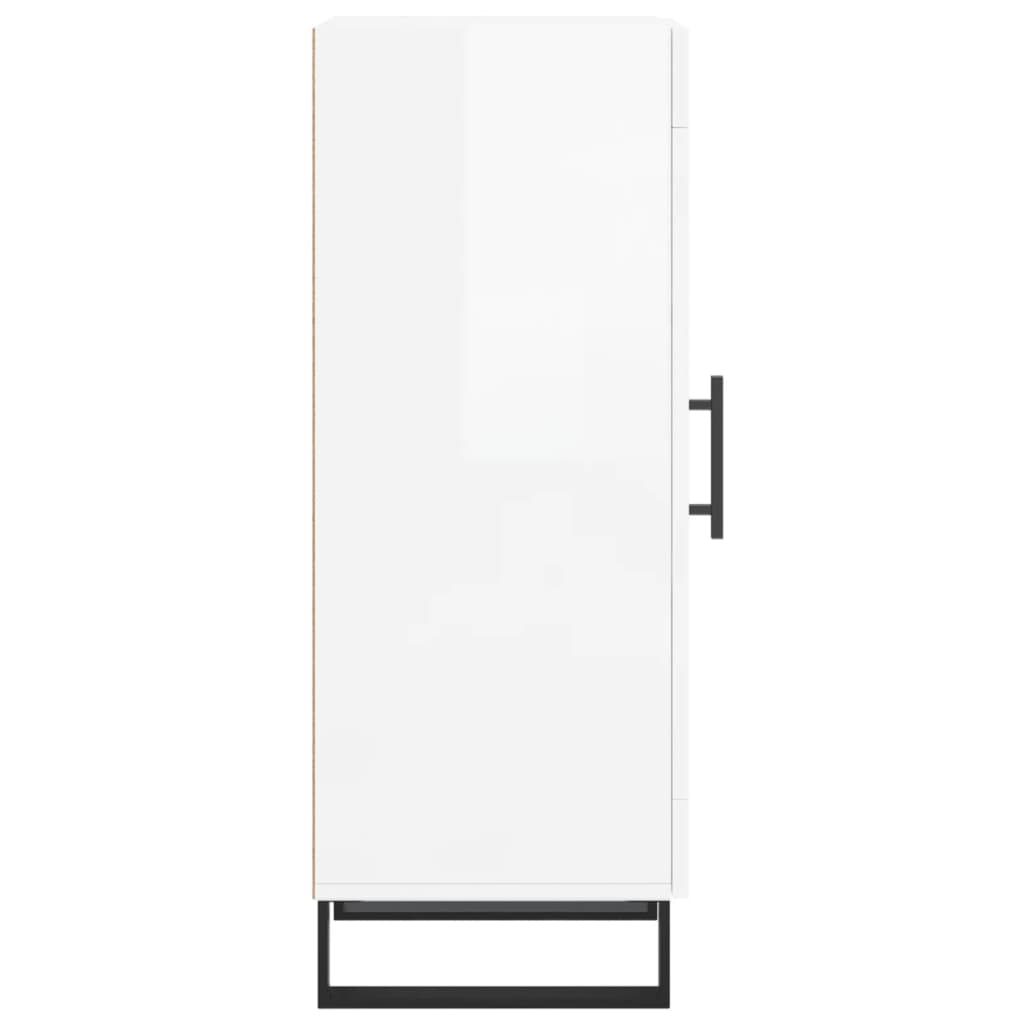Skjenk høyglans hvit 34,5x34x90 cm konstruert tre