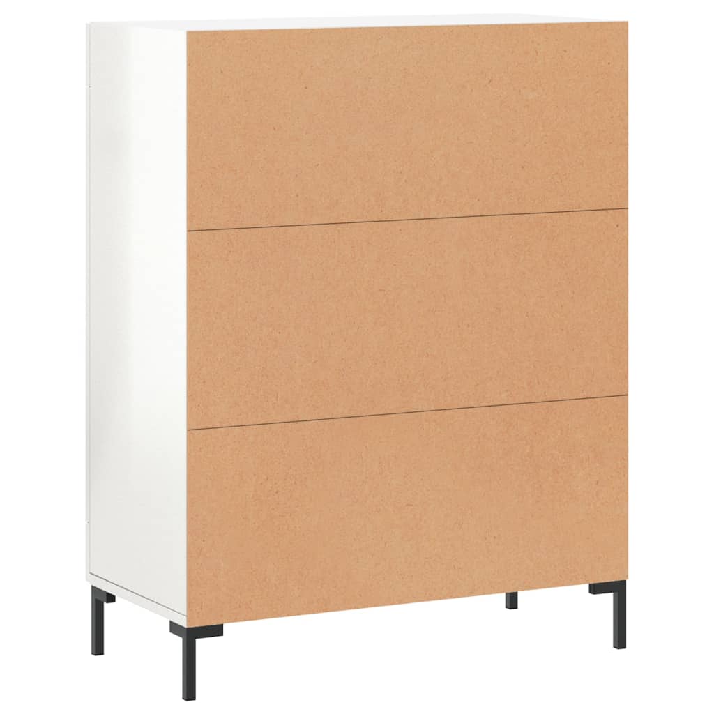 Skjenk høyglans hvit 69,5x34x90 cm konstruert tre