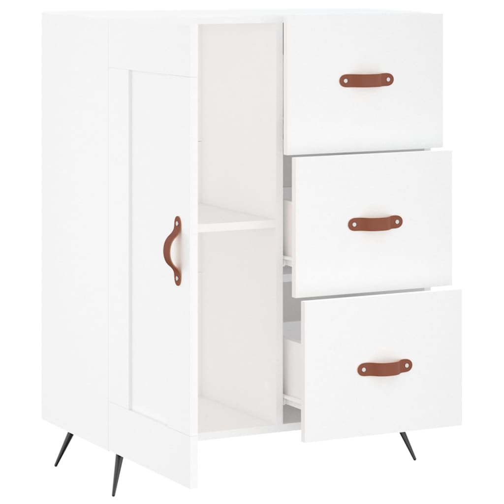 Skjenk hvit 69,5x34x90 cm konstruert tre