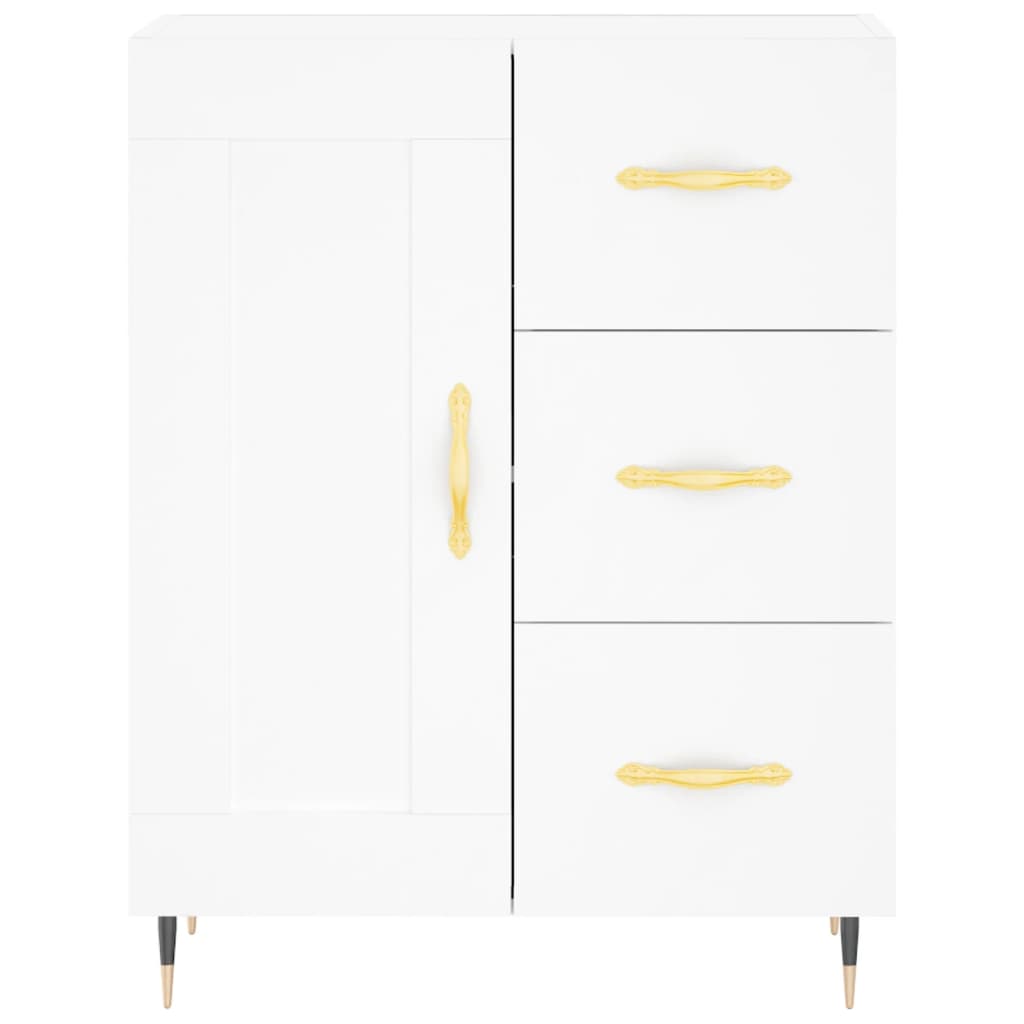 Skjenk hvit 69,5x34x90 cm konstruert tre