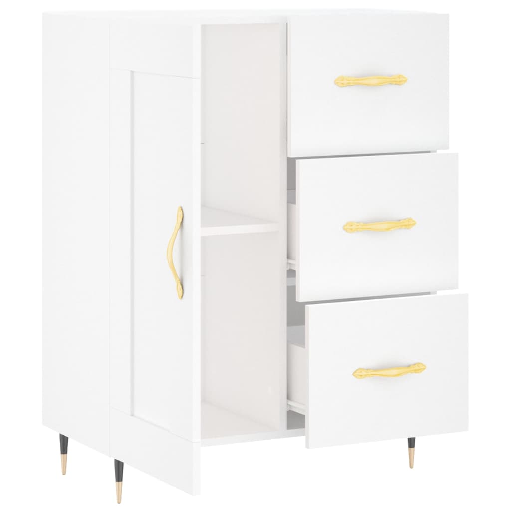 Skjenk hvit 69,5x34x90 cm konstruert tre