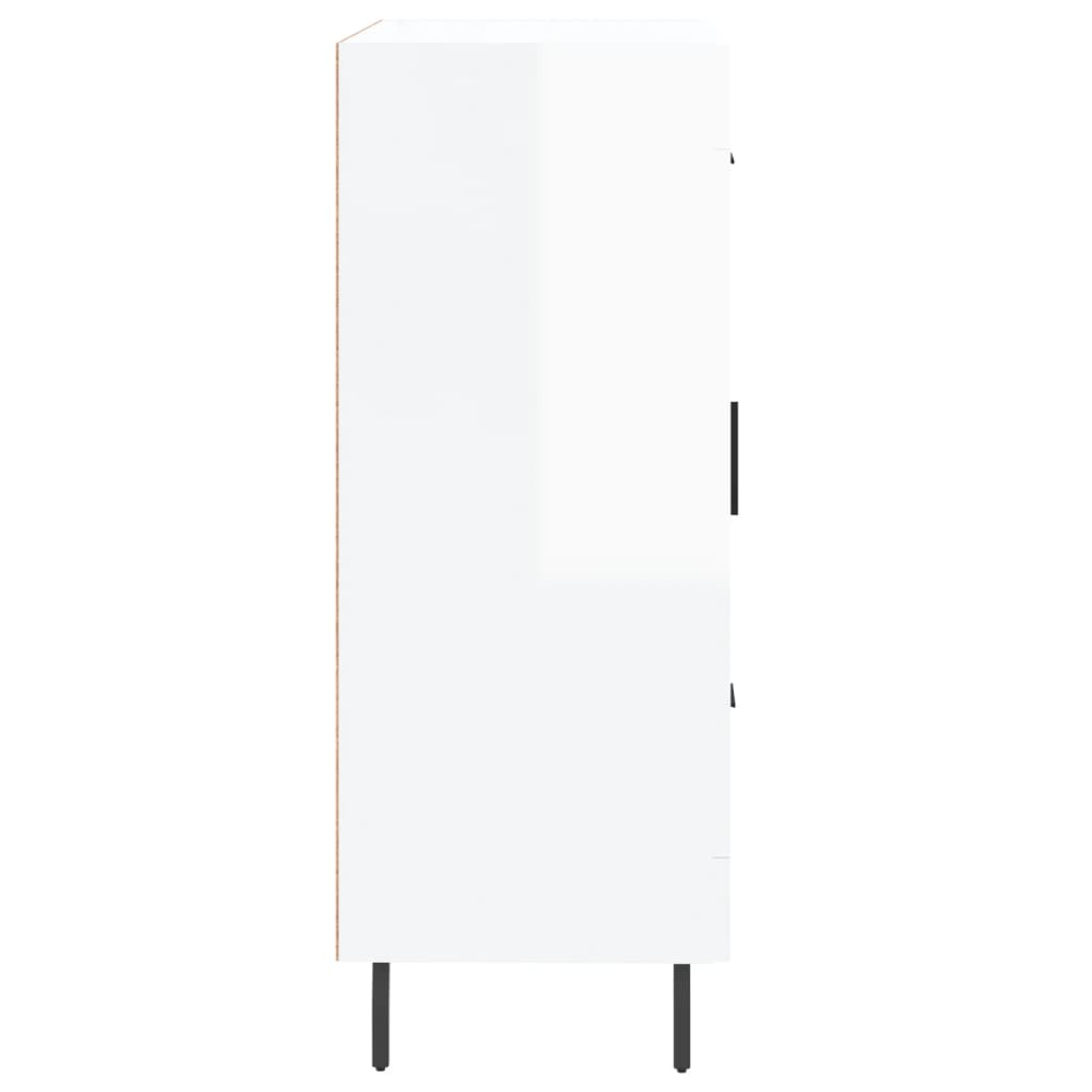 Skjenk høyglans hvit 69,5x34x90 cm konstruert tre