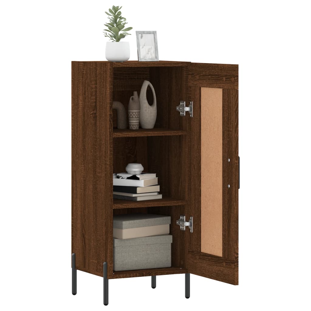 Skjenk brun eik 34,5x34x90 cm konstruert tre